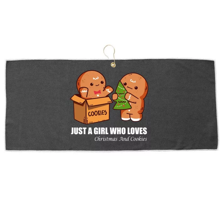 Just A Girl Who Loves Christmas And Cookies Large Microfiber Waffle Golf Towel