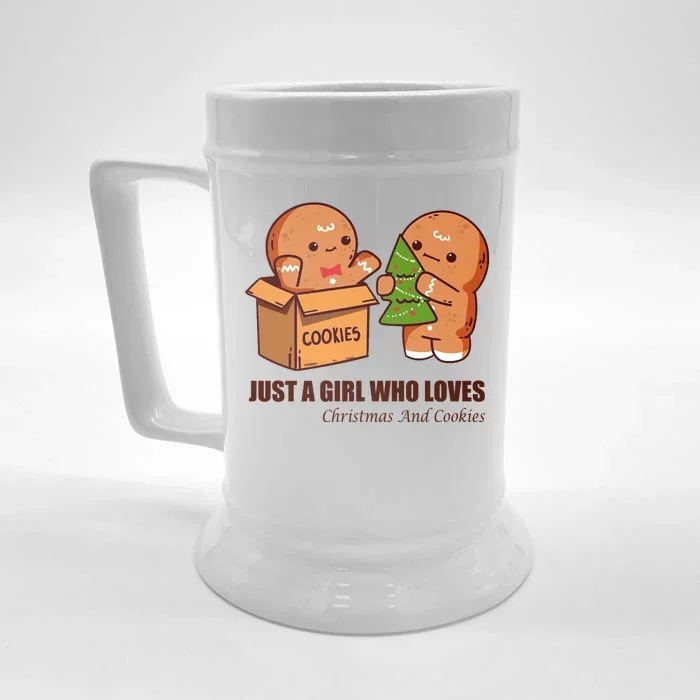 Just A Girl Who Loves Christmas And Cookies Front & Back Beer Stein