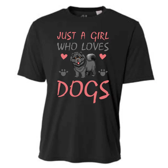 Just A Girl Who Loves Dogs Funny Puppy Cooling Performance Crew T-Shirt