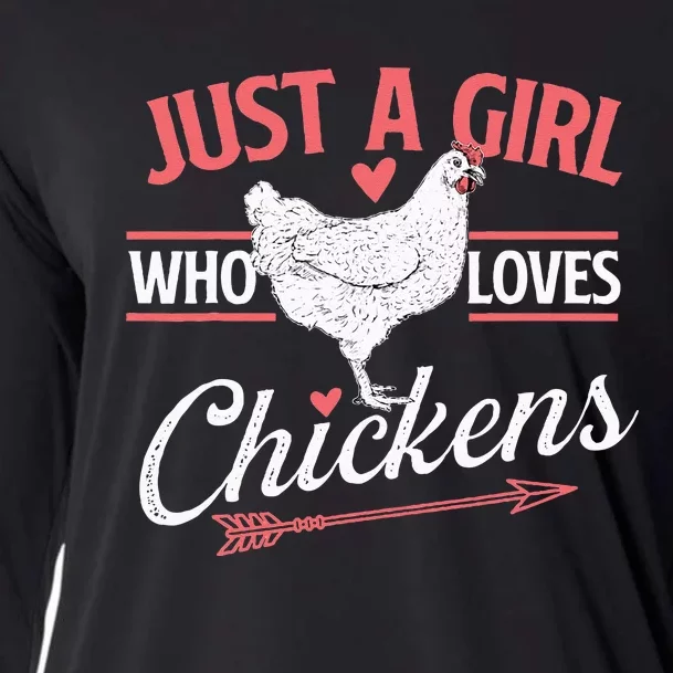 Just A Girl Who Loves Chickens Chicken Lover Poultry Owner Cooling Performance Long Sleeve Crew