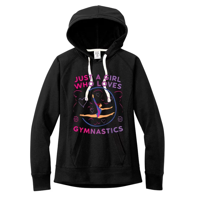 Just A Girl Who Loves Gymnastics Funny Gift Girl Women's Fleece Hoodie