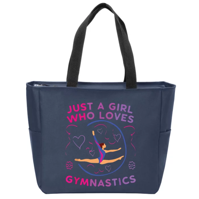 Just A Girl Who Loves Gymnastics Funny Gift Girl Zip Tote Bag