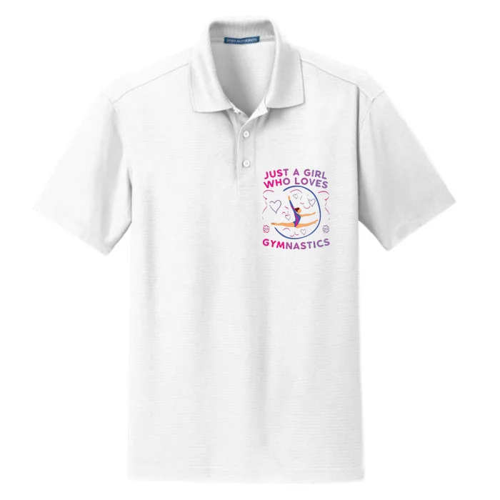 Just A Girl Who Loves Gymnastics Funny Gift Girl Dry Zone Grid Performance Polo