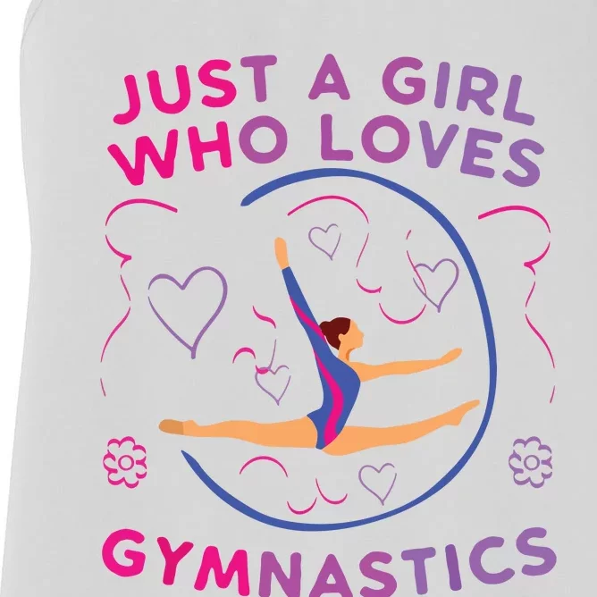 Just A Girl Who Loves Gymnastics Funny Gift Girl Women's Racerback Tank