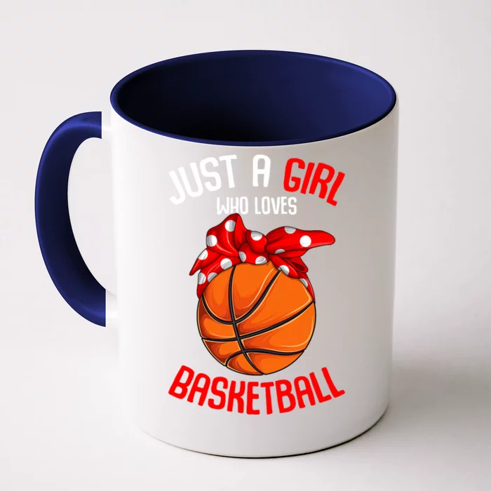 Just A Girl Who Loves Basketball Girl Front & Back Coffee Mug