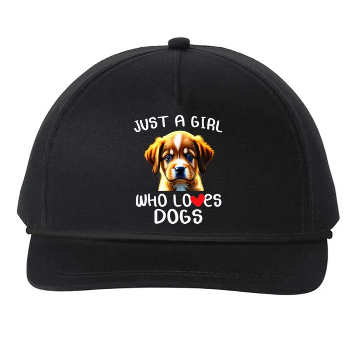 Just A Girl Who Loves Dogs Snapback Five-Panel Rope Hat