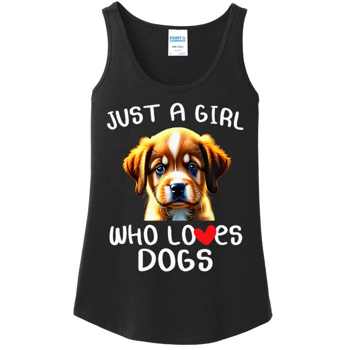 Just A Girl Who Loves Dogs Ladies Essential Tank