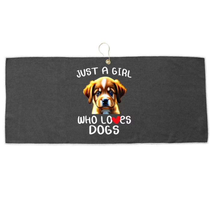 Just A Girl Who Loves Dogs Large Microfiber Waffle Golf Towel