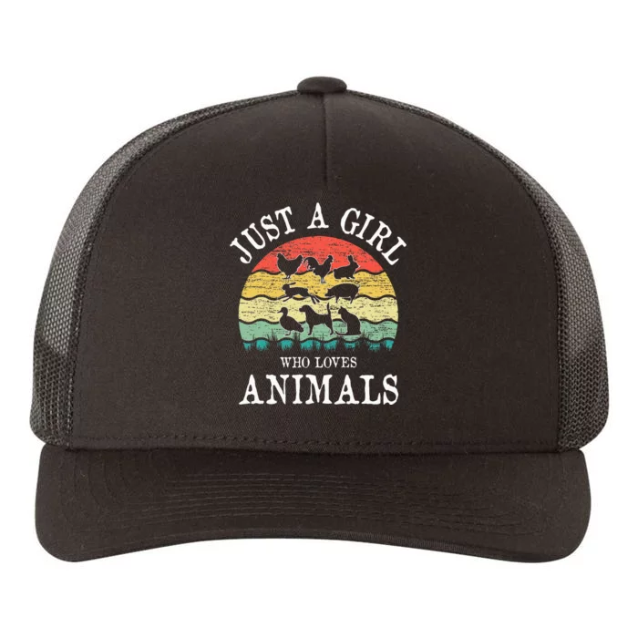 Just A Girl Who Loves Animals Yupoong Adult 5-Panel Trucker Hat