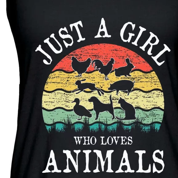 Just A Girl Who Loves Animals Ladies Essential Flowy Tank