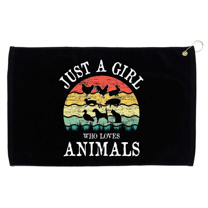 Just A Girl Who Loves Animals Grommeted Golf Towel