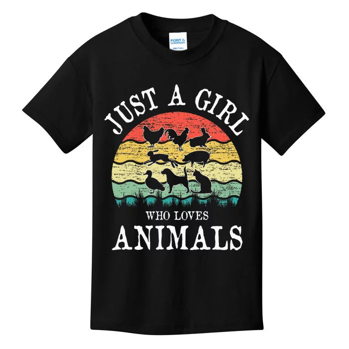 Just A Girl Who Loves Animals Kids T-Shirt