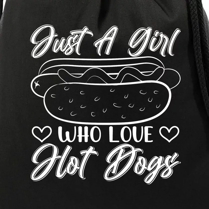 Just A Girl Who Loves Hot Dogs Drawstring Bag