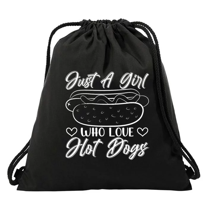 Just A Girl Who Loves Hot Dogs Drawstring Bag