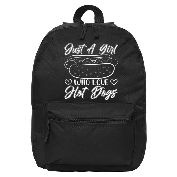 Just A Girl Who Loves Hot Dogs 16 in Basic Backpack