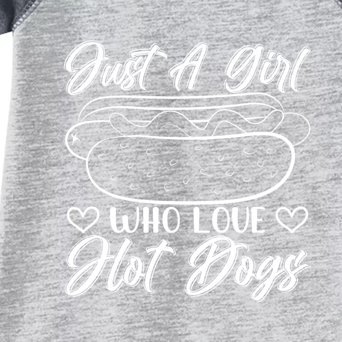 Just A Girl Who Loves Hot Dogs Infant Baby Jersey Bodysuit