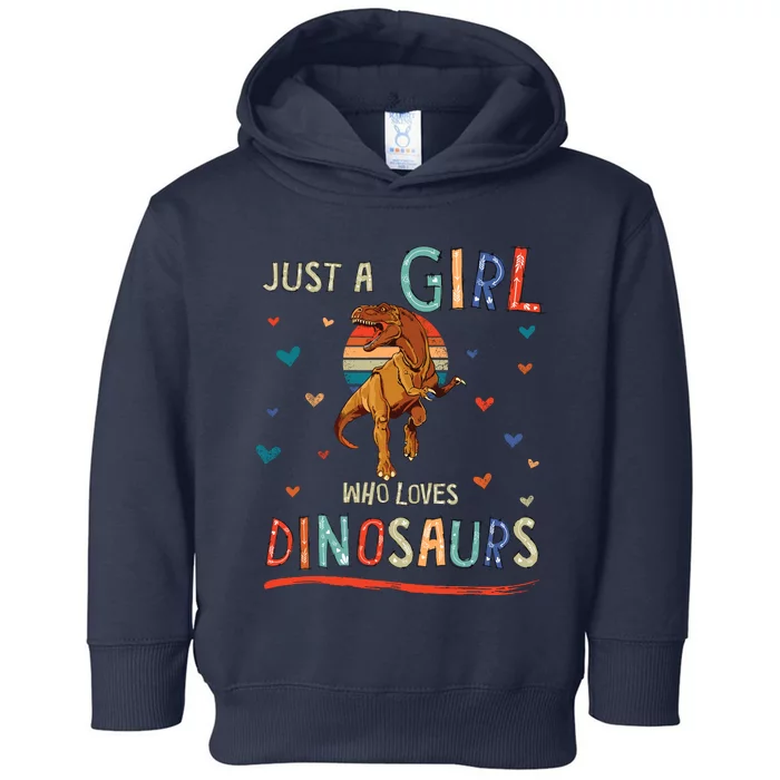 Just A Girl Who Loves Dinosaurs Funny Trex Toddler Hoodie