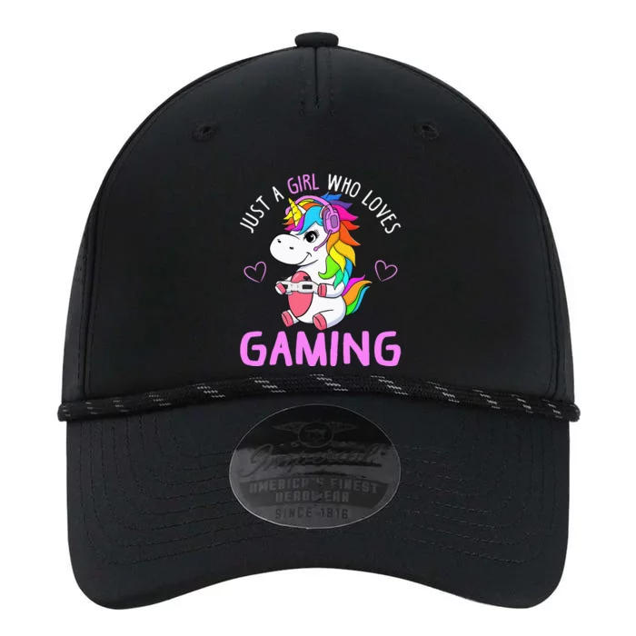 Just A Girl Who Loves Gaming Cute Gamer Unicorn Gift Women Performance The Dyno Cap