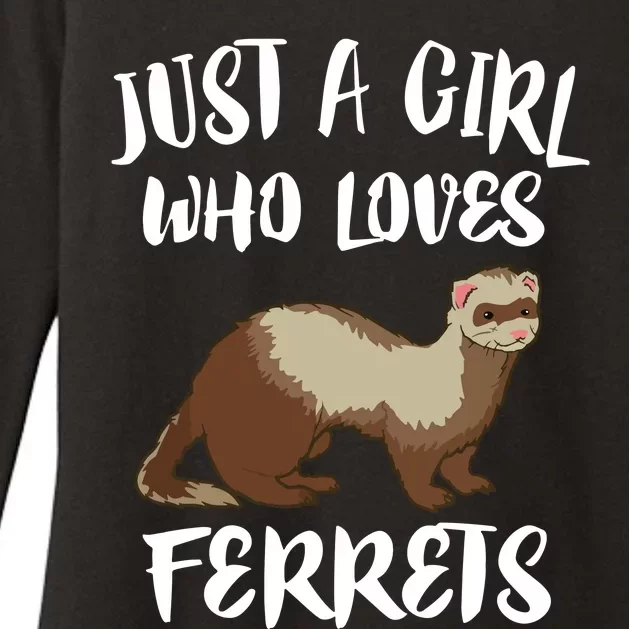 Just A Girl Who Loves Ferrets Ferret Lover Gift Womens CVC Long Sleeve Shirt