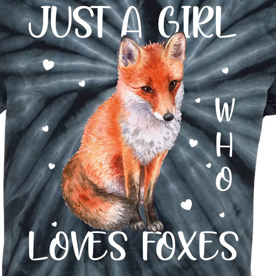 Just A Girl Who Loves Foxes Kids Tie-Dye T-Shirt