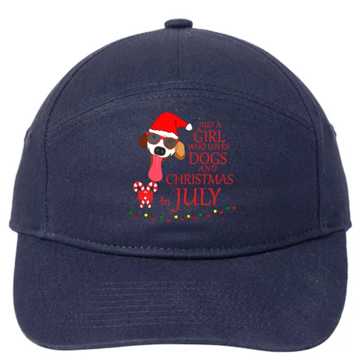 Just a Girl Who loves Dogs and Christmas in July Summer Gift 7-Panel Snapback Hat