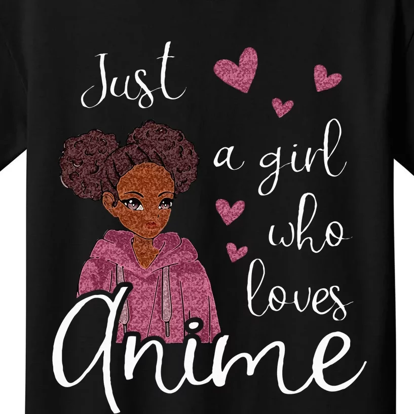 Just A Girl Who Loves Anime African American Kids T-Shirt