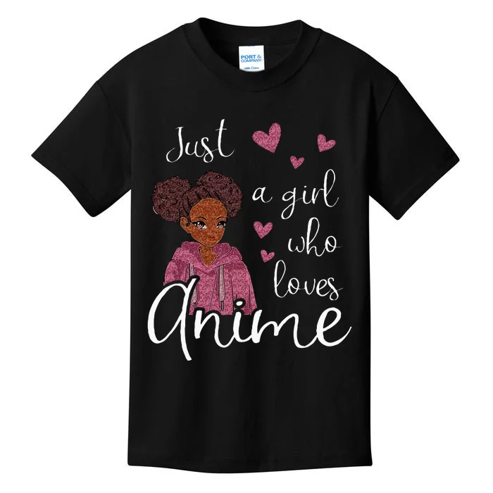 Just A Girl Who Loves Anime African American Kids T-Shirt