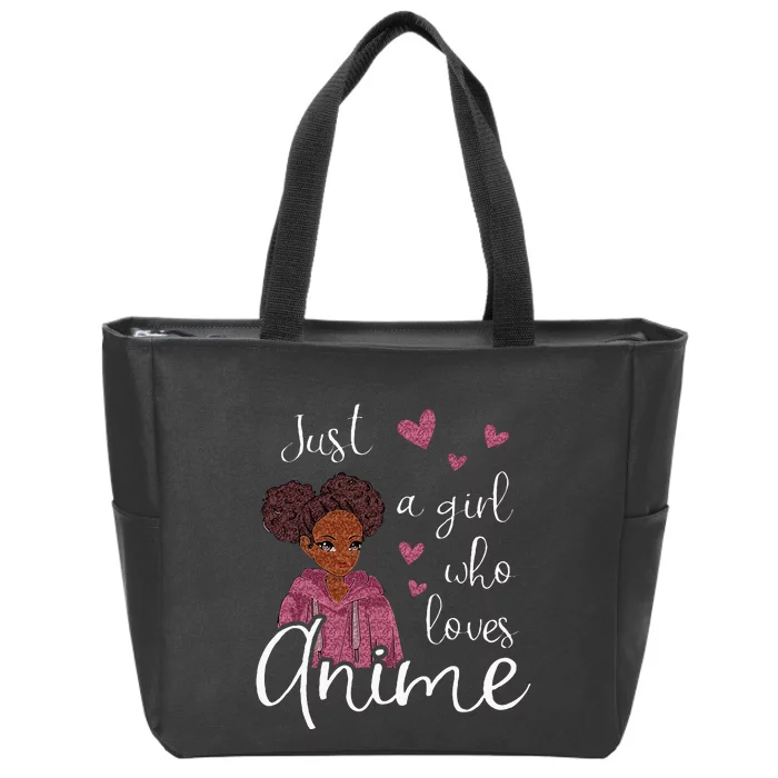 Just A Girl Who Loves Anime African American Zip Tote Bag