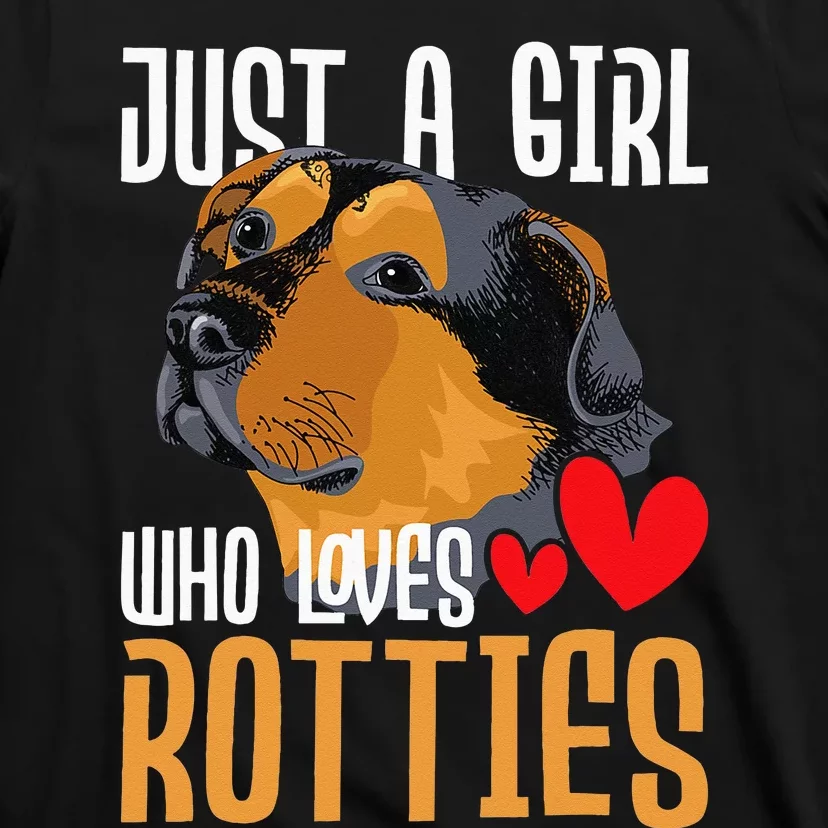 Just A Girl Who Loves Rotties Rottweiler Dog Owner Puppy T-Shirt