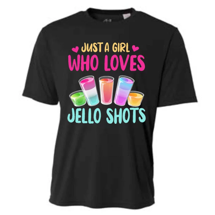 Just A Girl Who Loves Jello Shots Funny Drinking Gift Cooling Performance Crew T-Shirt