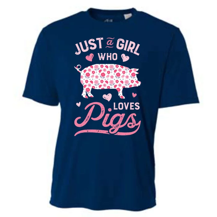 Just A Girl Who Loves Pigs Funny Pig Lover Cooling Performance Crew T-Shirt