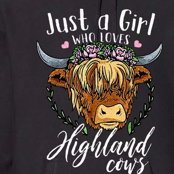 Just A Girl Who Loves Scottish Highland Cows Premium Hoodie