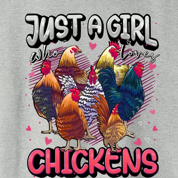 Just A Girl Who Loves Chickens Cute Chicken Lover Farmers Women's Crop Top Tee