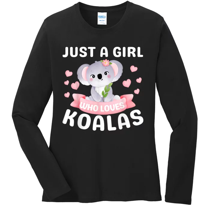 Just A Girl Who Loves Koala Bear Funny Christmas Birthday Ladies Long Sleeve Shirt