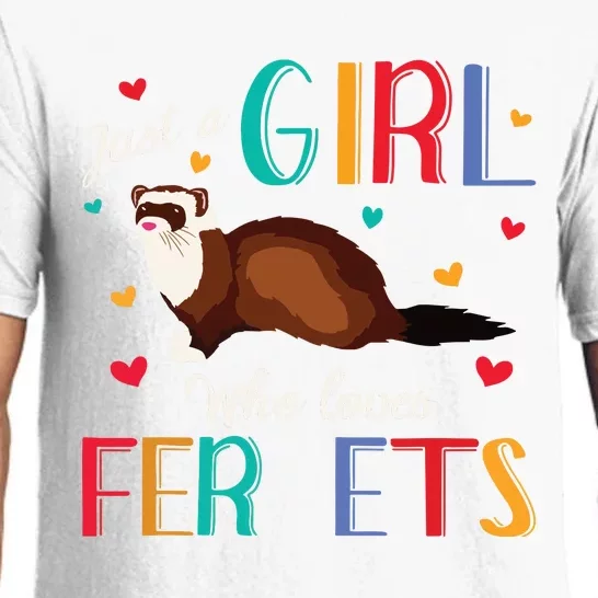 Just A Girl Who Loves Ferrets Ferret Gift Pajama Set