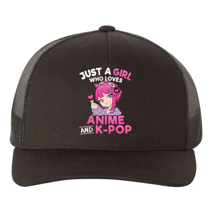 Just A Girl Who Loves Anime And Kpop Cute Kpop Music Lover Yupoong Adult 5-Panel Trucker Hat