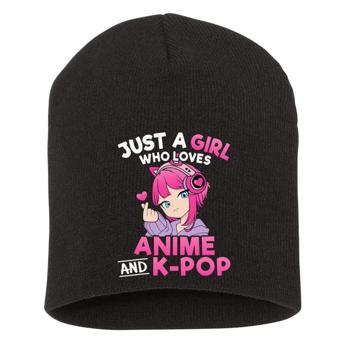 Just A Girl Who Loves Anime And Kpop Cute Kpop Music Lover Short Acrylic Beanie