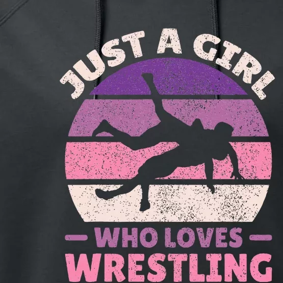 Just A Girl Who Loves Wrestling Girl Wrestle Outfit Wrestler Performance Fleece Hoodie