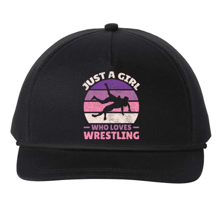 Just A Girl Who Loves Wrestling Girl Wrestle Outfit Wrestler Snapback Five-Panel Rope Hat