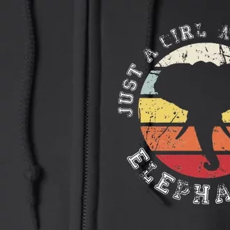 Just A Girl Who Loves Elephants Elephant Full Zip Hoodie