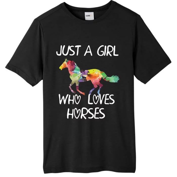 Just A Girl Who Loves Horses Cute Design Beautiful Horse ChromaSoft Performance T-Shirt