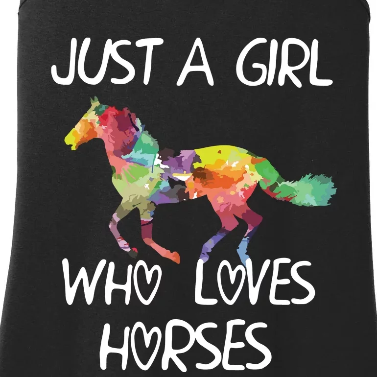 Just A Girl Who Loves Horses Cute Design Beautiful Horse Ladies Essential Tank