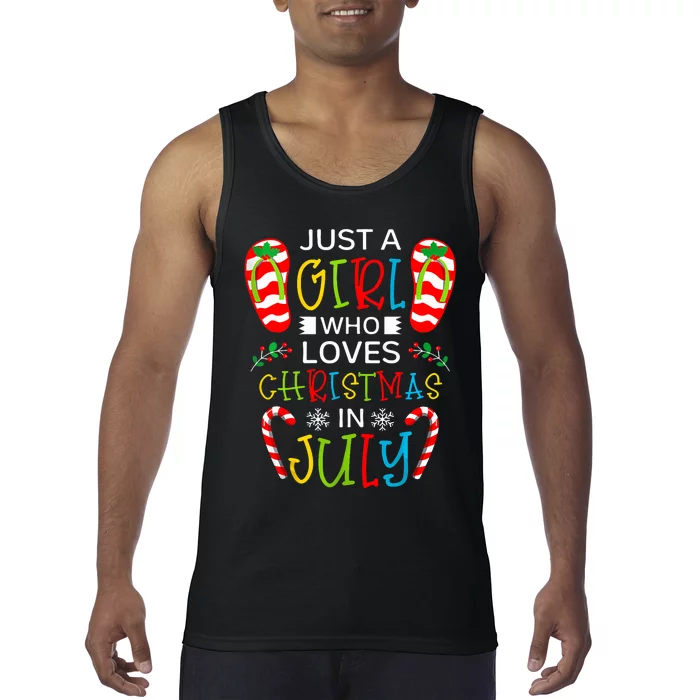 Just A Girl Who Loves Christmas In July Women Girl Summer Tank Top