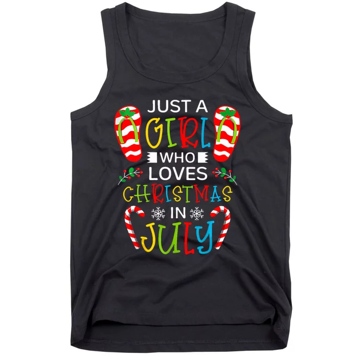 Just A Girl Who Loves Christmas In July Women Girl Summer Tank Top