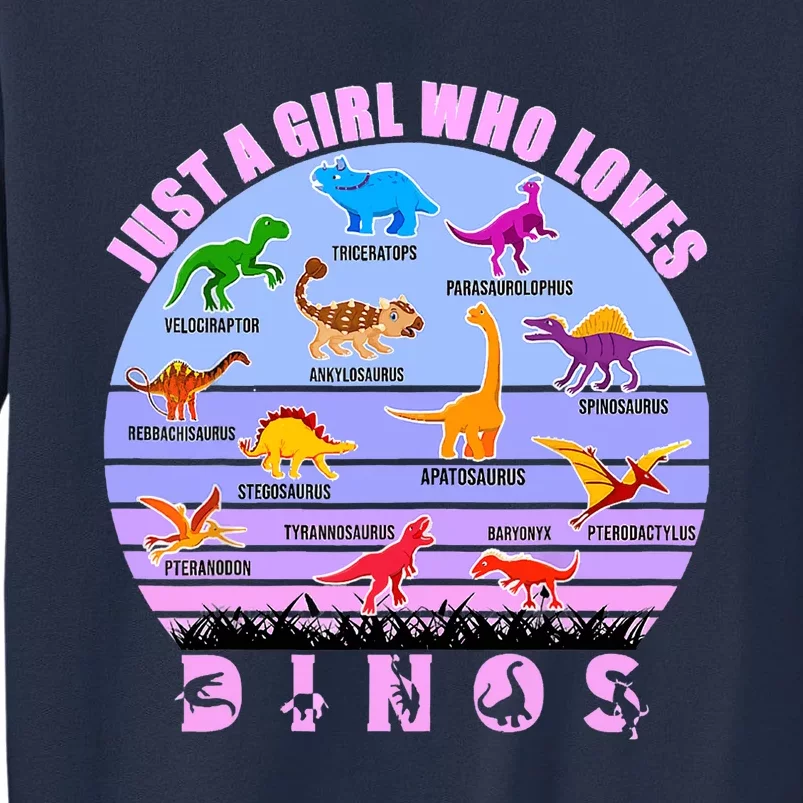 Just A Girl Who Loves Dinosaurs Cute Floral Girl Sweatshirt