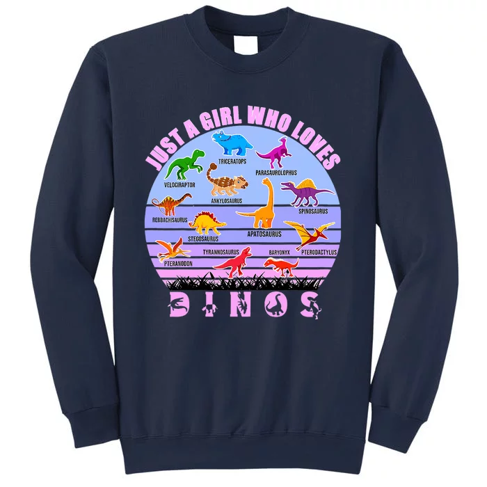 Just A Girl Who Loves Dinosaurs Cute Floral Girl Sweatshirt