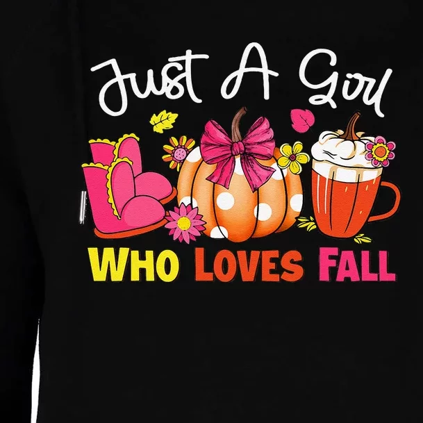 Just A Girl Who Loves Fall Pumpkin Spice Latte Thanksgiving Womens Funnel Neck Pullover Hood