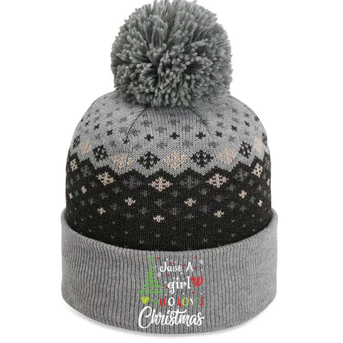 Just A Girl Who Loves Christmas Funny Design The Baniff Cuffed Pom Beanie