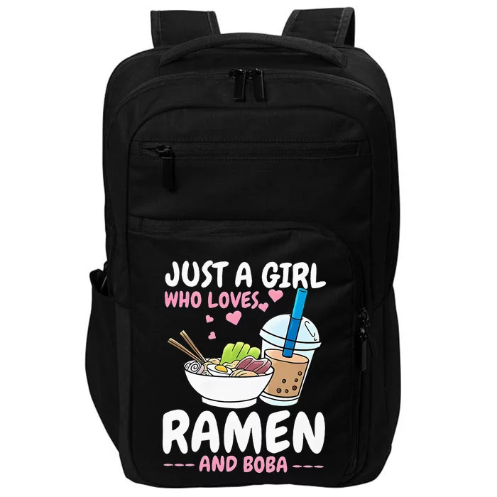 Just A Girl Who Loves Ramen And Boba Bubble Tea Tea Japanese Impact Tech Backpack