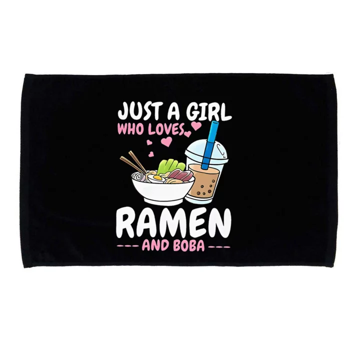 Just A Girl Who Loves Ramen And Boba Bubble Tea Tea Japanese Microfiber Hand Towel